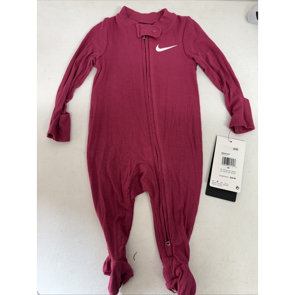 Nike Baby One Piece Coverall Full Length Zipper Size 3 Months NWT